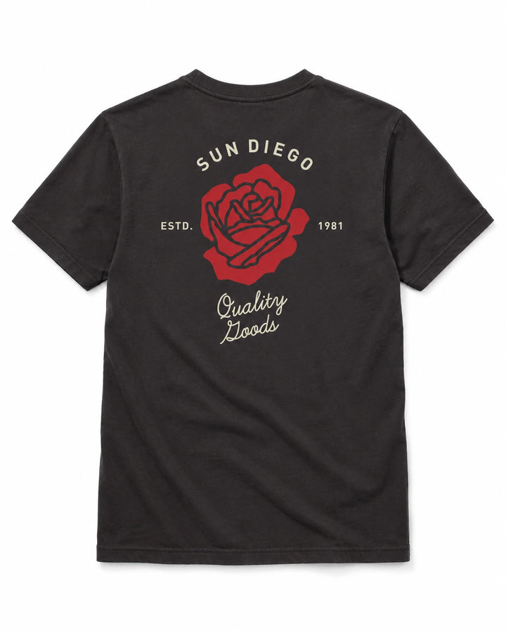 SunDiego Men's Roses Oversized Box Tee - Vintage Black