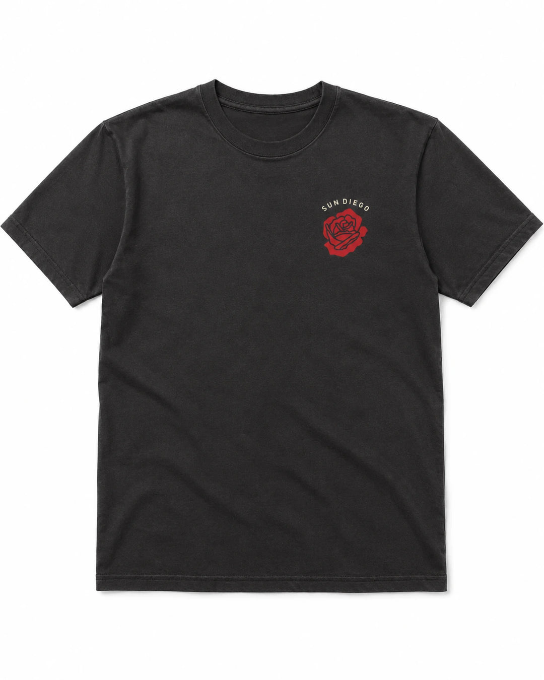 SunDiego Men's Roses Oversized Box Tee - Vintage Black