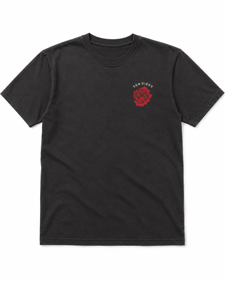 SunDiego Men's Roses Oversized Box Tee - Vintage Black