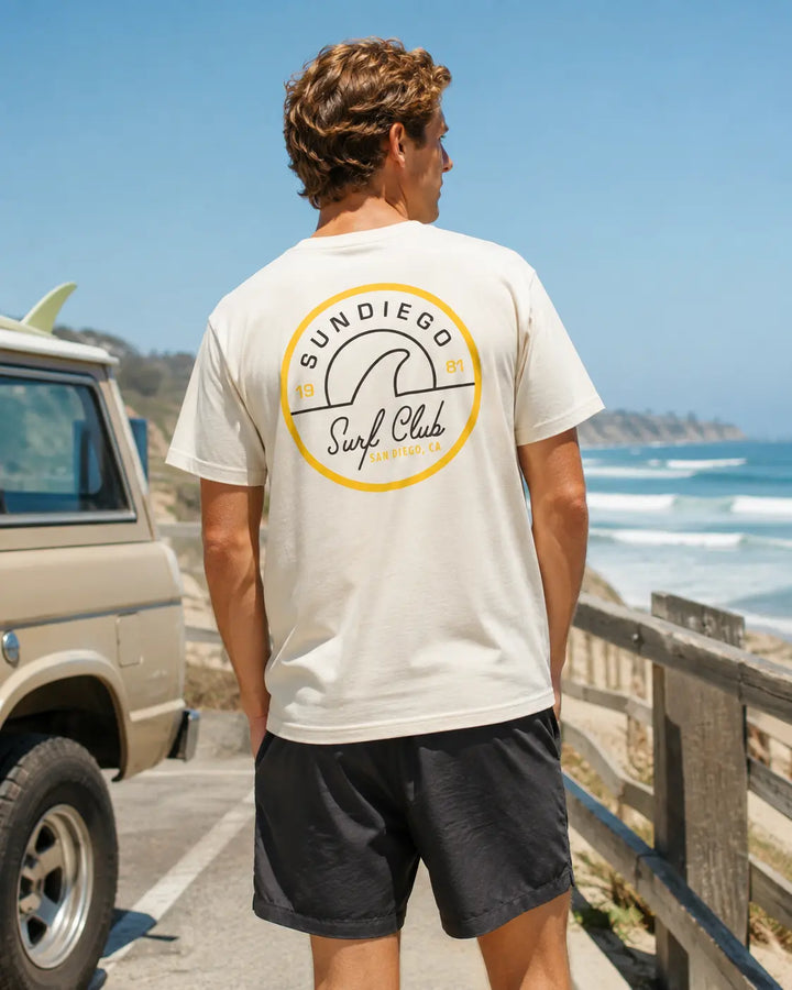 SunDiego Men's Surf Club Tee - Vintage White