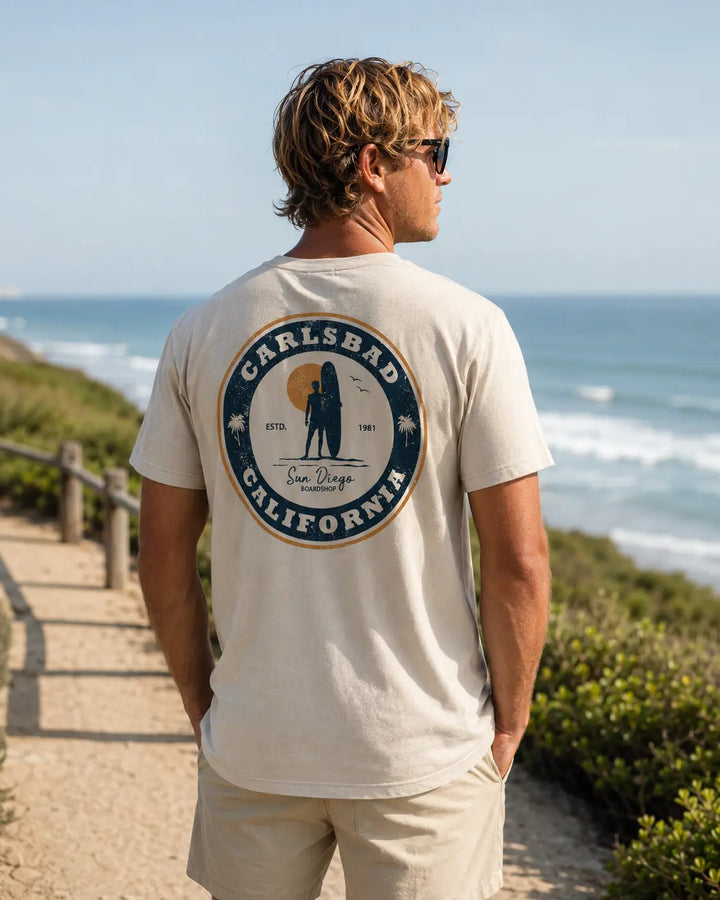SunDiego Men's Carlsbad Surf Check Tee - Pigment Ivory