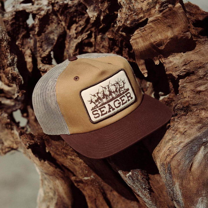 Seager Men's Herd Trucker Snapback - Tan/Brown