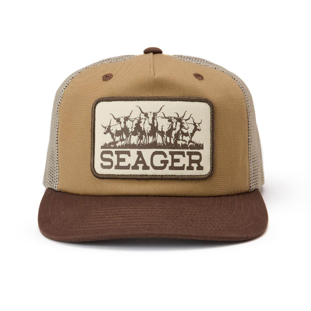 Seager Men's Herd Trucker Snapback - Tan/Brown