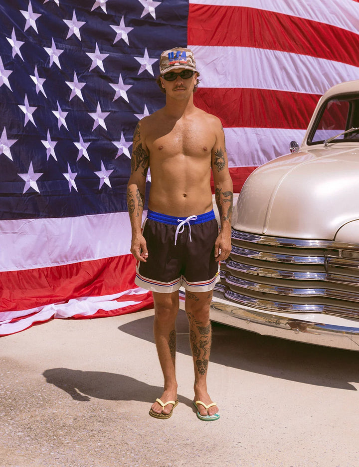 Duvin Men's USA Leisure Swim Short - Black - Sun Diego Boardshop