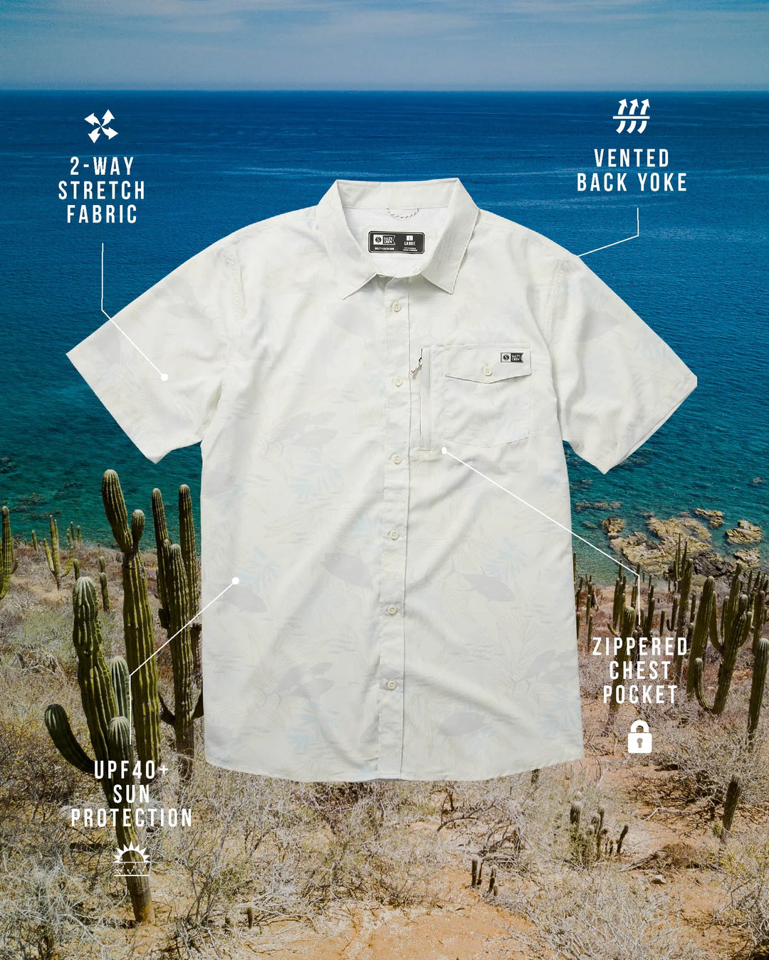 Salty Crew Feeding Frenzy S/S Tech Woven - WAX - Sun Diego Boardshop