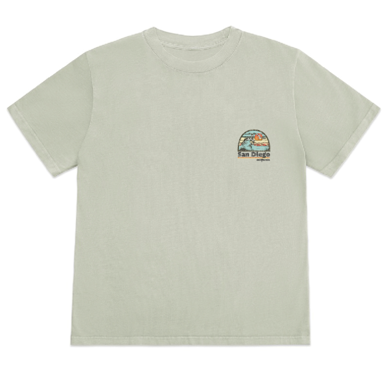 SunDiego Hot Session Box Tee - Vintage Sage - Sun Diego Boardshop