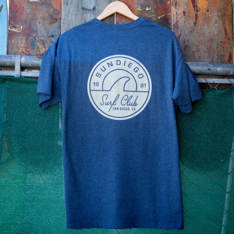 SunDiego Club Surf T-shirt - Shell Blue Heather - Sun Diego Boardshop