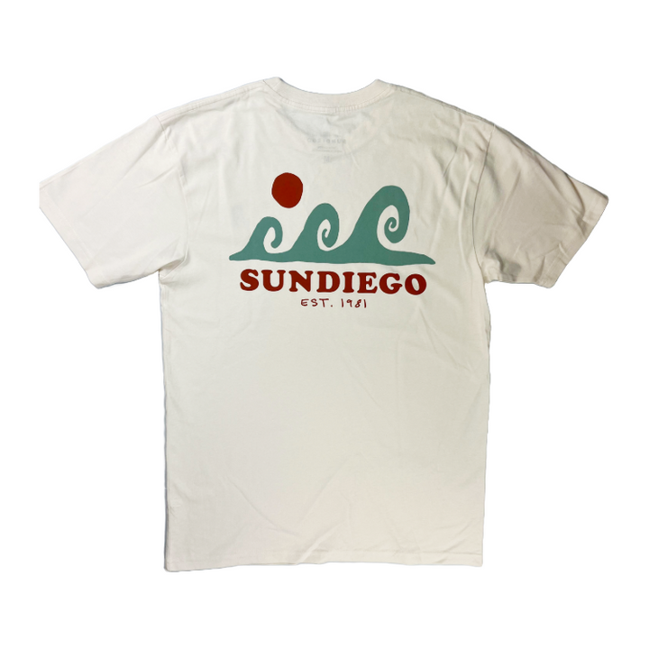 SunDiego TRES WAVES T-Shirt - Vintage White - Sun Diego Boardshop