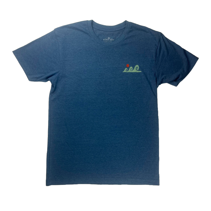 SunDiego TRES WAVES T-Shirt - Slate Heather - Sun Diego Boardshop