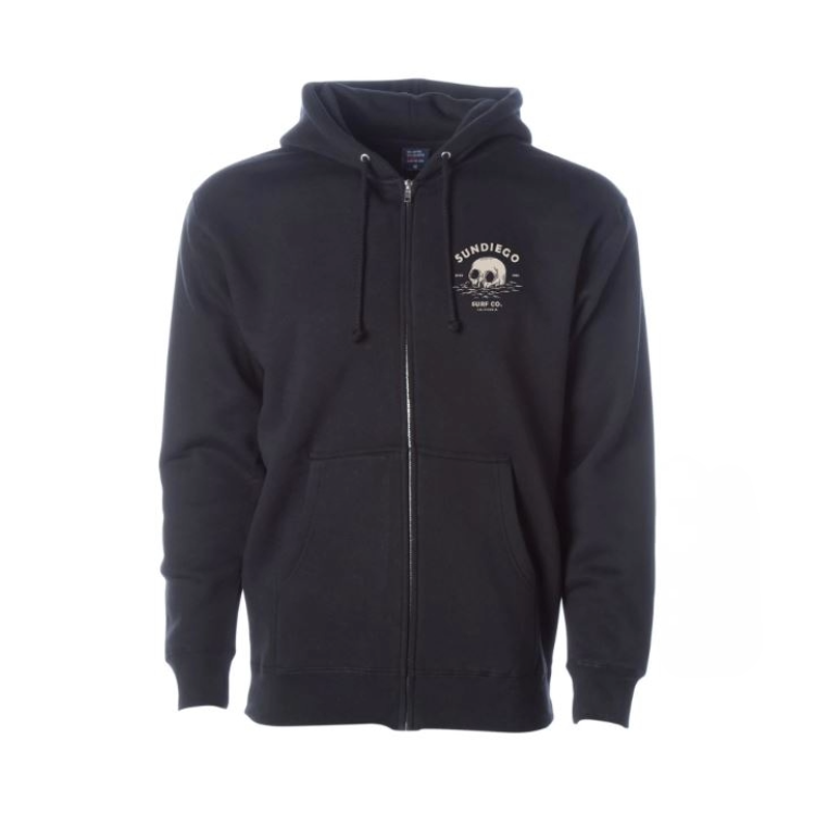 SunDiego DEATH WAVE ZIP FLEECE - BLACK - Sun Diego Boardshop