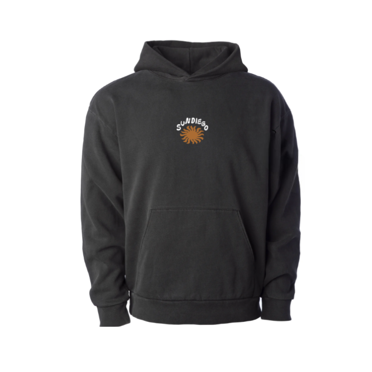 SunDiego SUNNY EMBROIDERED PULLOVER HOODIE - PIGMENT BLACK - Sun Diego Boardshop