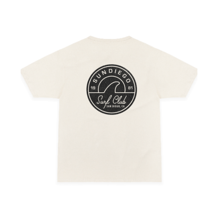 SunDiego CLUBSURF BOX TEE - VINTAGE OFF WHITE - Sun Diego Boardshop