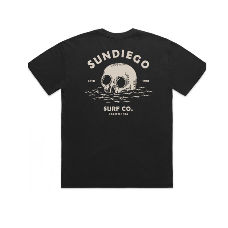 SunDiego Men's Deathwave Oversized Box Tee - Vintage Black - Sun Diego Boardshop