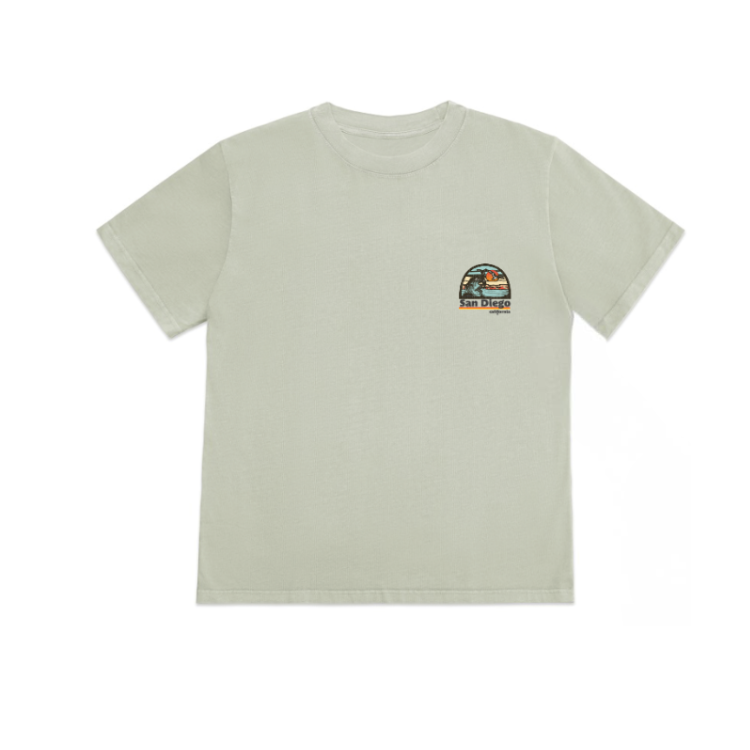 SunDiego HOT SESSION BOX TEE - SAGE - Sun Diego Boardshop