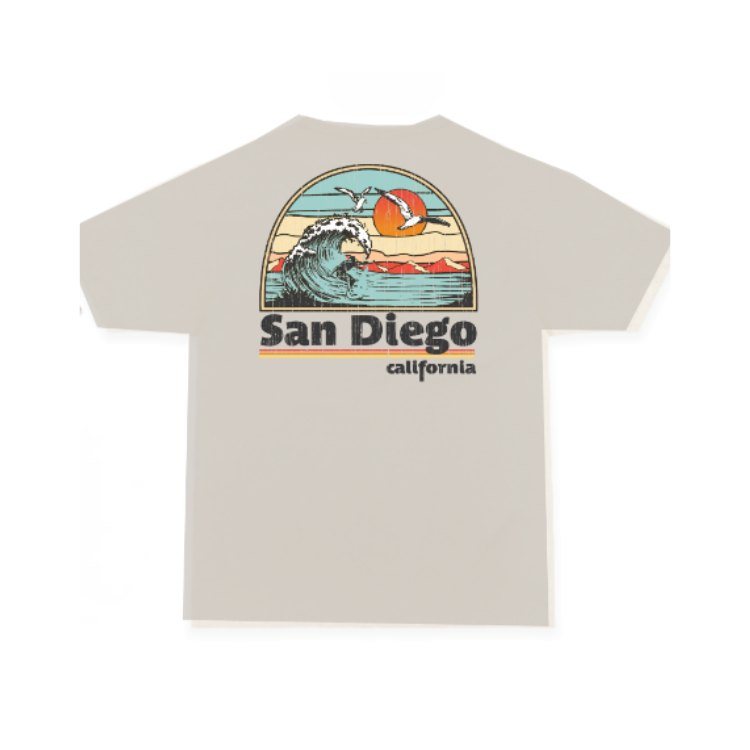 SunDiego HOT SESSION BOX TEE - STRING TAN - Sun Diego Boardshop