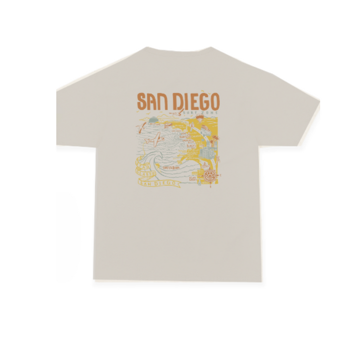 SunDiego SD MAP BOX TEE - STRING TAN - Sun Diego Boardshop