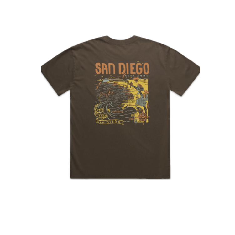 SunDiego SD-MAP BOX TEE - VINTAGE CHOCOLATE - Sun Diego Boardshop