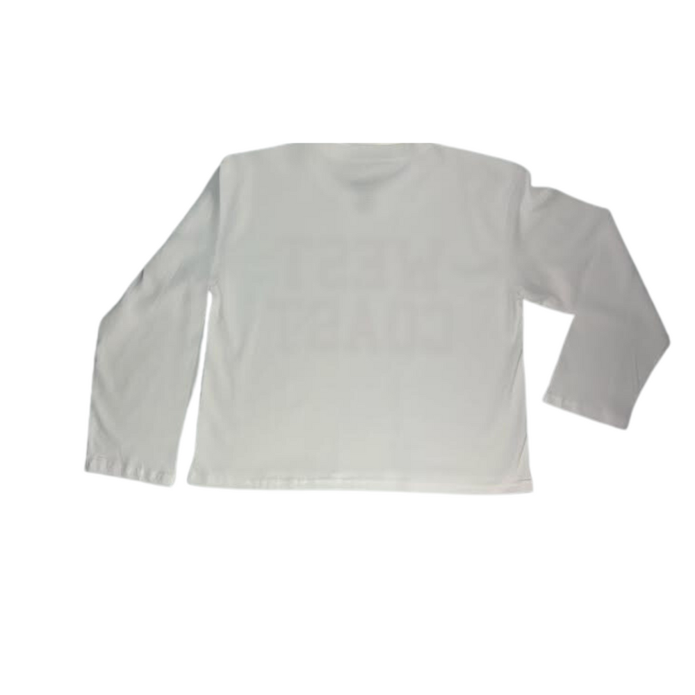 Sun Diego Long Sleeve West Coast Crop Tee - Whitepink - Sun Diego Boardshop