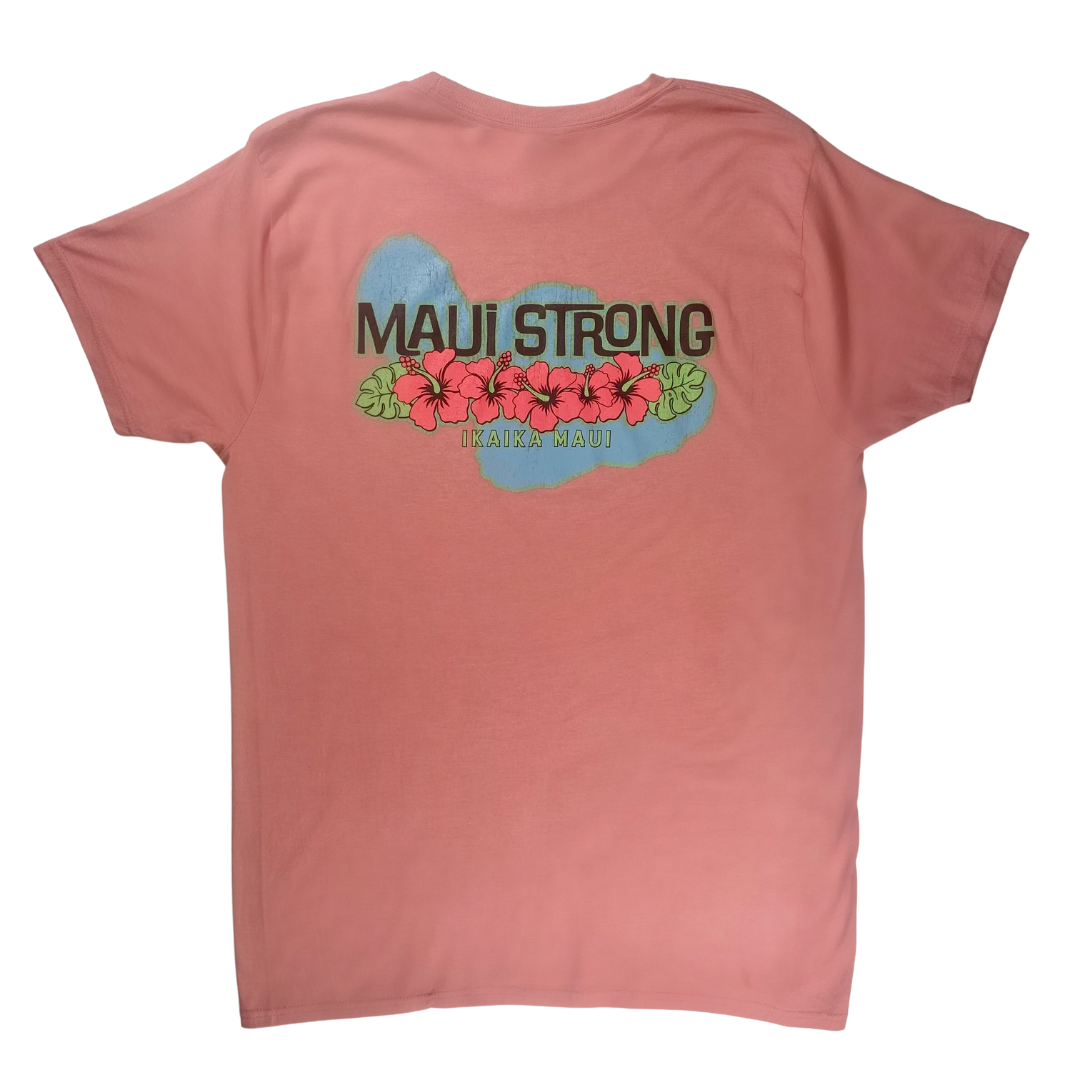 Maui Strong Fundraiser Tee - Mauve Heather (back)