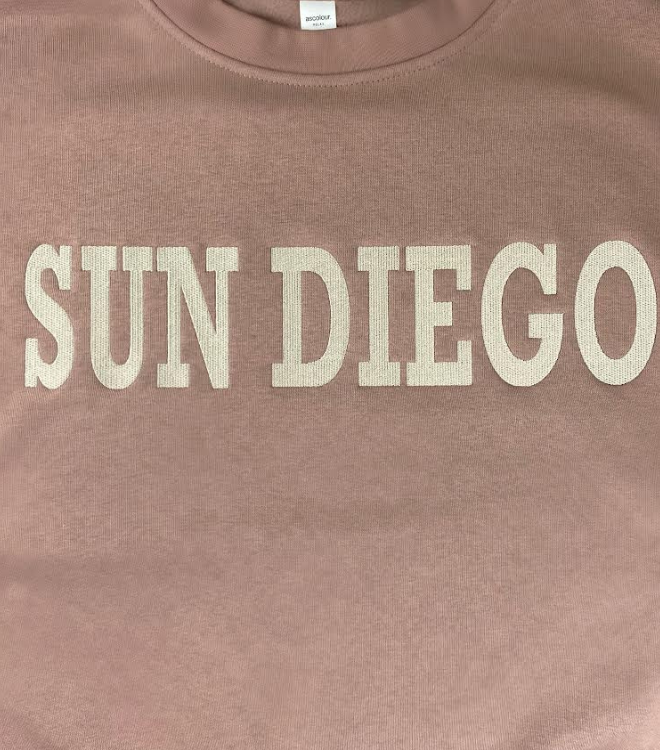 Sun Diego Fleece Embroidered Sweatshirts - Hazy Pink (Detail)