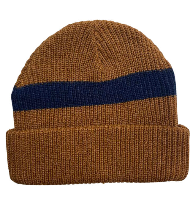 Sun Diego Reserve Solid Beanie - Brown/Navy - Sun Diego Boardshop