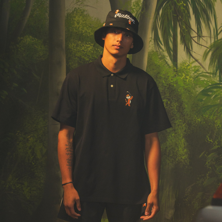 Malbon Golf Tiger Buckets Polo - BLACK - Sun Diego Boardshop