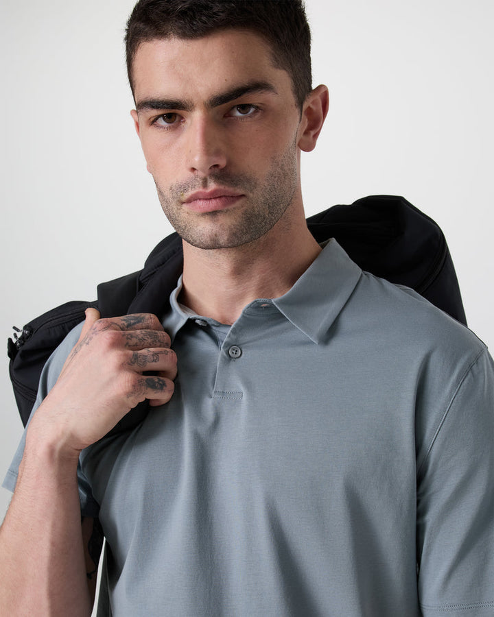 Vuori Short Sleeve Feather Polo - Dusty Blue - Sun Diego Boardshop