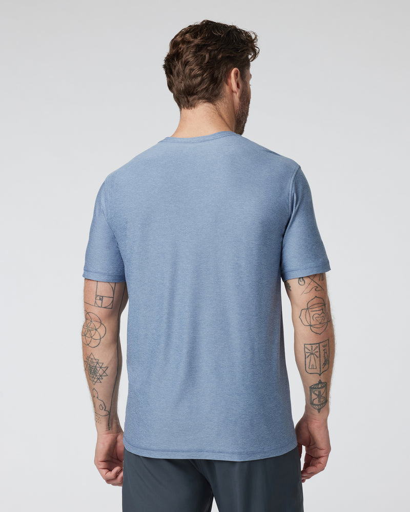 Vuori Strato Tech Tee - Chambray Heather - Sun Diego Boardshop