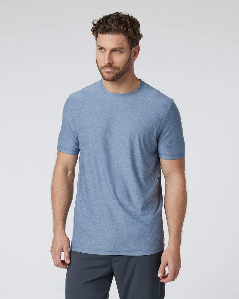 VUORI Strato Tech Tee - CHAMBRAY HEATHER - Sun Diego Boardshop