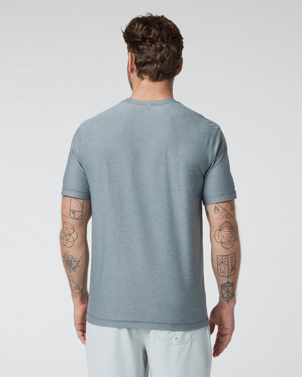 Vuori Strato Tech Tee - Dusty Blue Heather - Sun Diego Boardshop