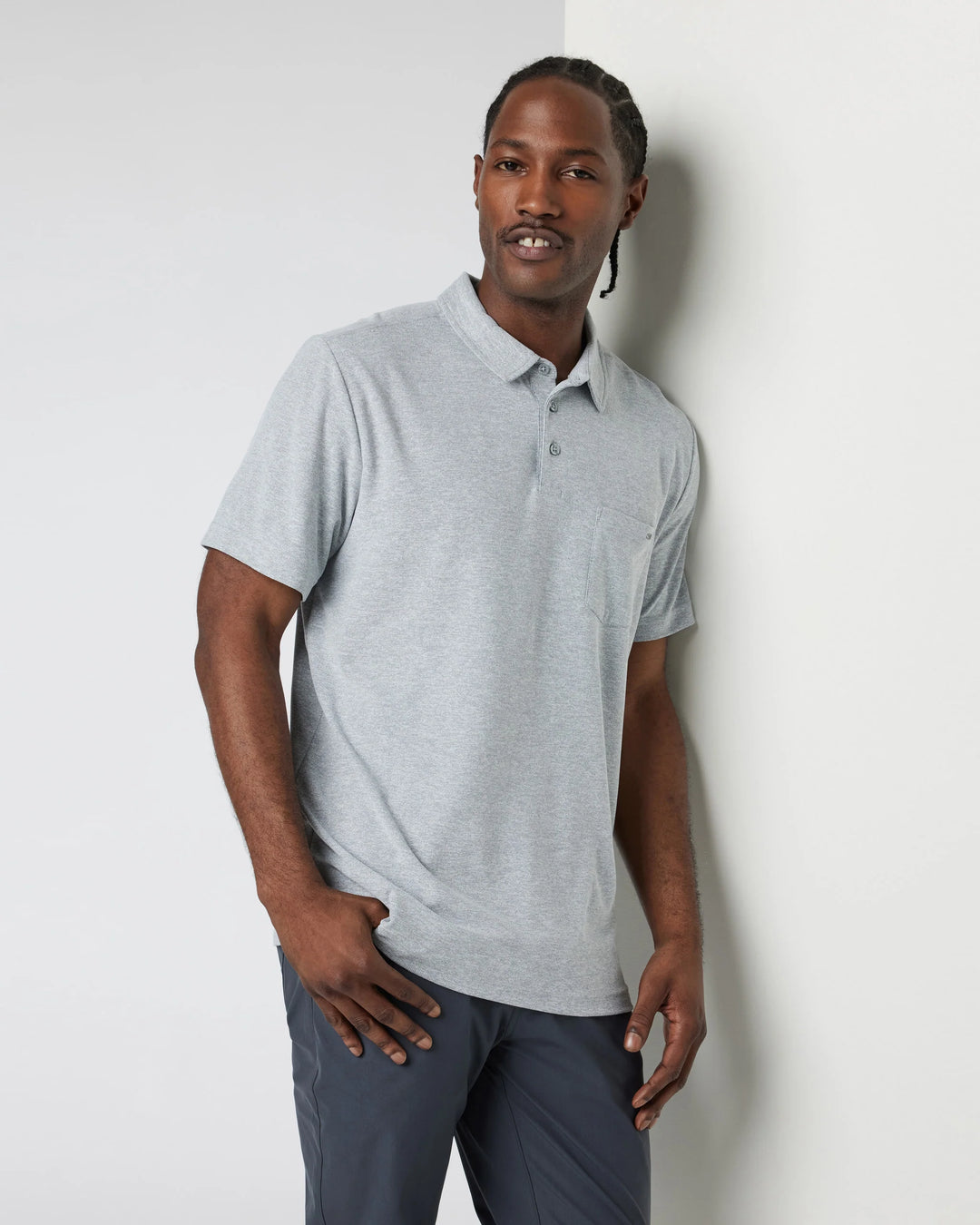 Vuori Men's Ace Polo - Light Grey - Sun Diego Boardshop