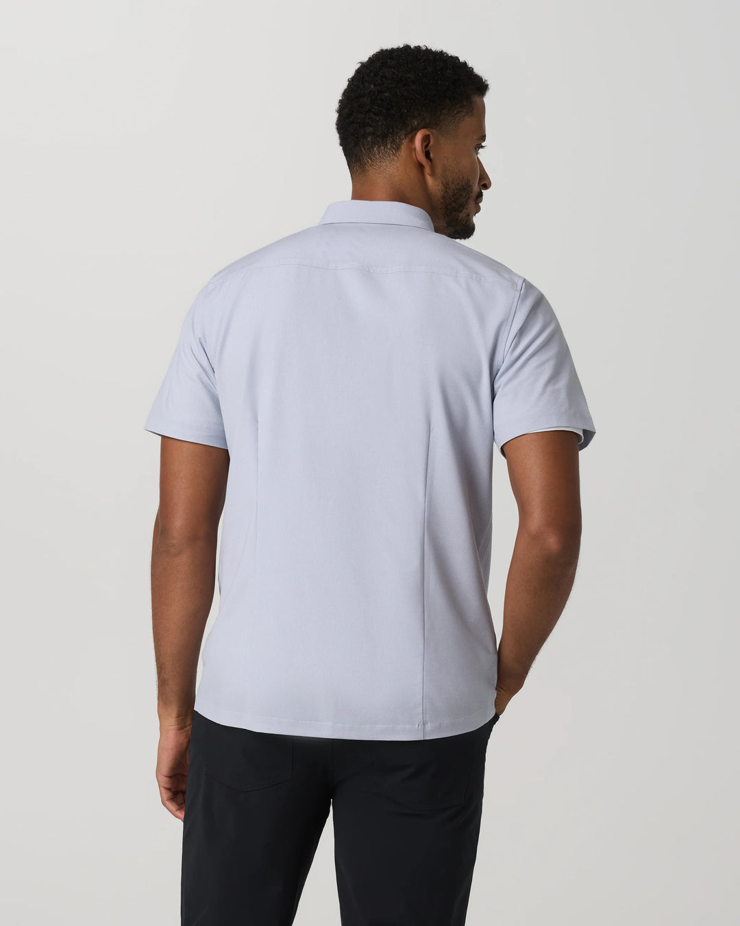 Vuori Men's Short Sleeve Bridge Button Down - Atmosphere Mini Stripe
