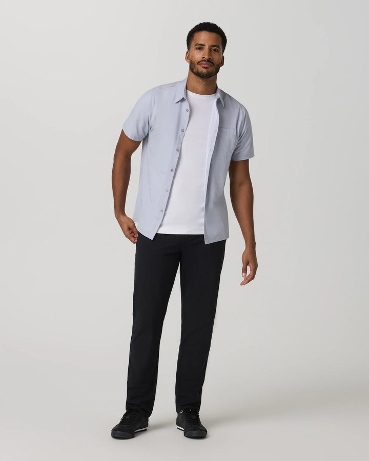 Vuori Men's Short Sleeve Bridge Button Down - Atmosphere Mini Stripe