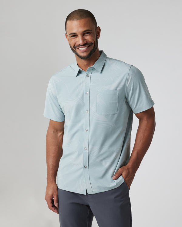 Vuori Short Sleeve Bridge Button Down - Chalk Blue - Sun Diego Boardshop