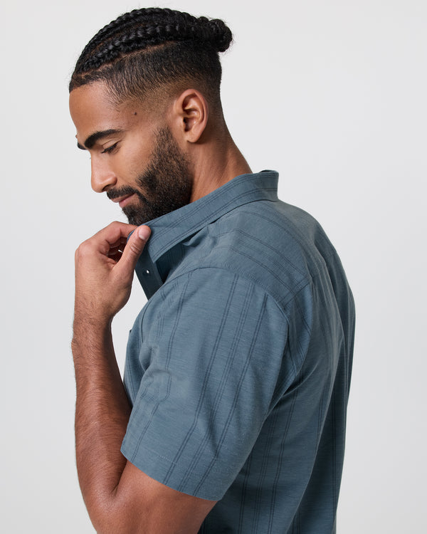 Vuori Short Sleeve Bridge Button Down - Light Deep Sea - Sun Diego Boardshop