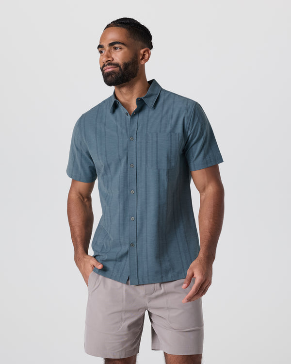 Vuori Short Sleeve Bridge Button Down - Light Deep Sea - Sun Diego Boardshop