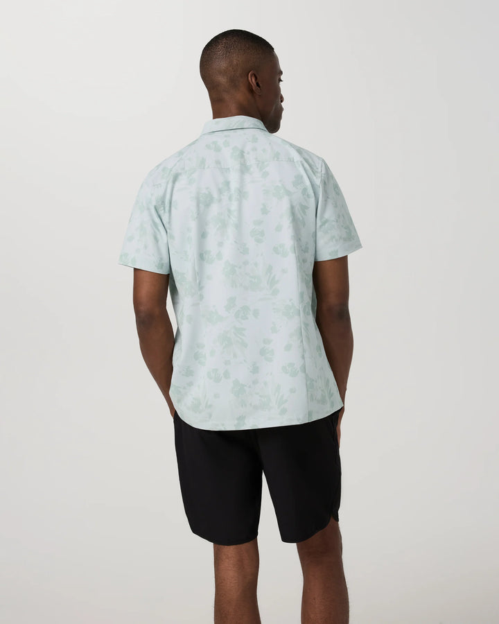 Vuori Men's Short Sleeve Bridge Button Down - Storm Blue Fleur - Sun Diego Boardshop