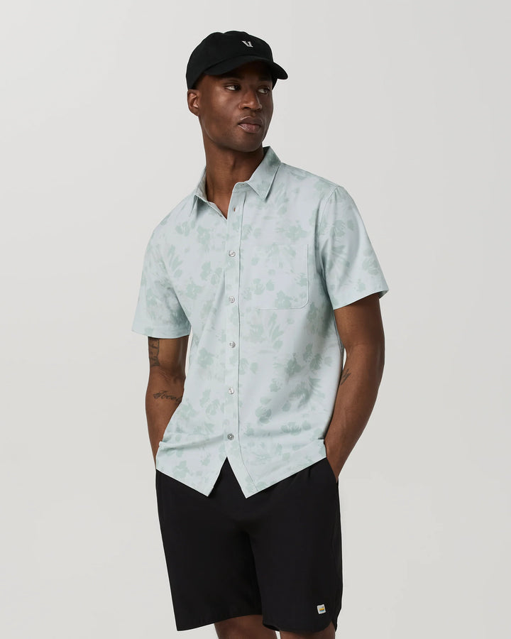 Vuori Men's Short Sleeve Bridge Button Down - Storm Blue Fleur - Sun Diego Boardshop