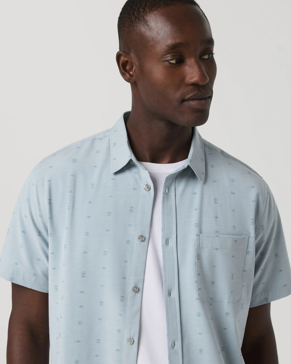 Vuori Men's Short Sleeve Bridge Button Down - Raindrop Stone - Sun Diego Boardshop