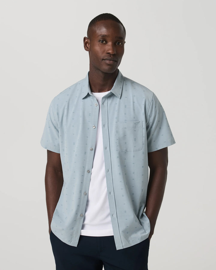 Vuori Men's Short Sleeve Bridge Button Down - Raindrop Stone - Sun Diego Boardshop