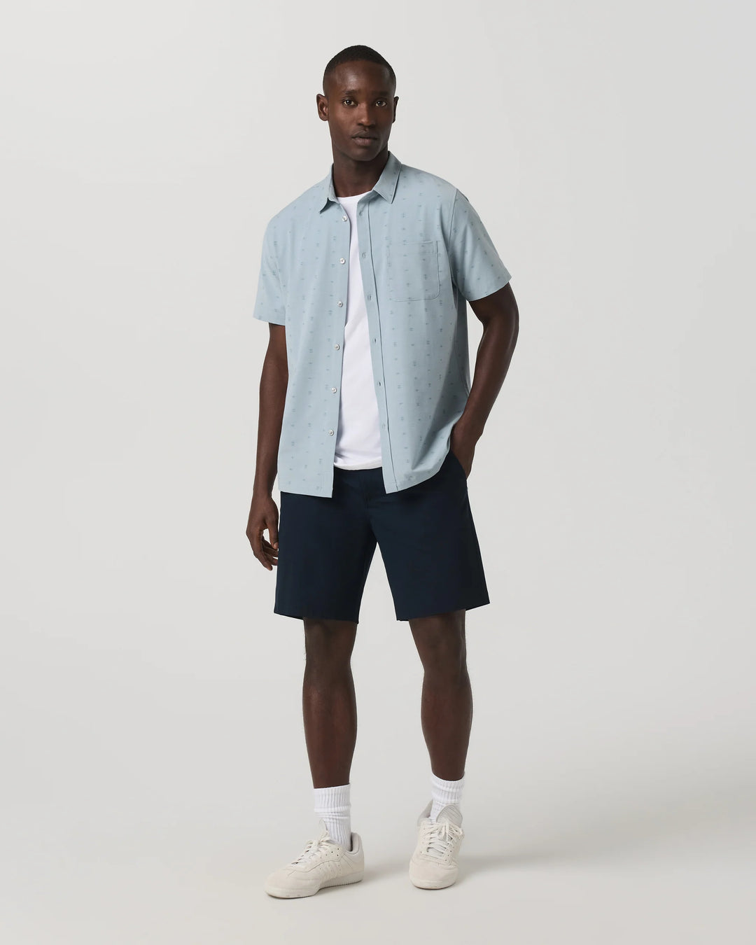 Vuori Men's Short Sleeve Bridge Button Down - Raindrop Stone - Sun Diego Boardshop
