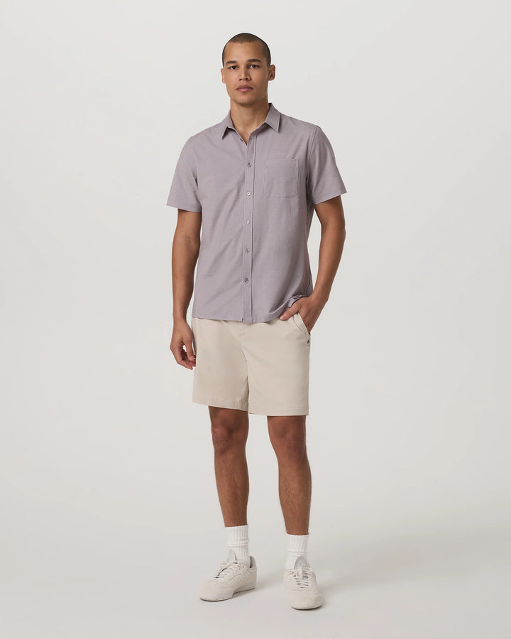 Vuori Men's Short Sleeve Bridge Button Down - Sable Mini Stripe - Sun Diego Boardshop