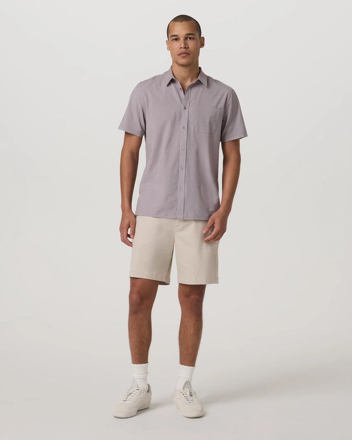 Vuori Men's Short Sleeve Bridge Button Down - Sable Mini Stripe - Sun Diego Boardshop