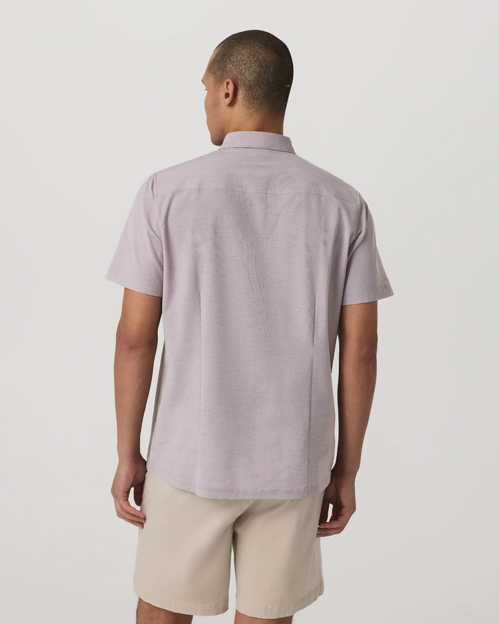 Vuori Men's Short Sleeve Bridge Button Down - Sable Mini Stripe - Sun Diego Boardshop
