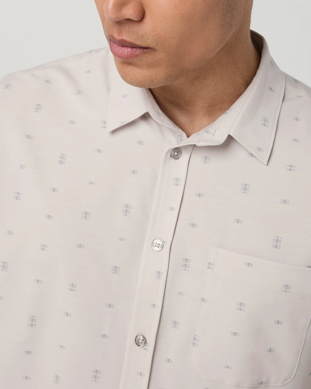 Vuori Men's Short Sleeve Bridge Button Down - Salt Stone - Sun Diego Boardshop
