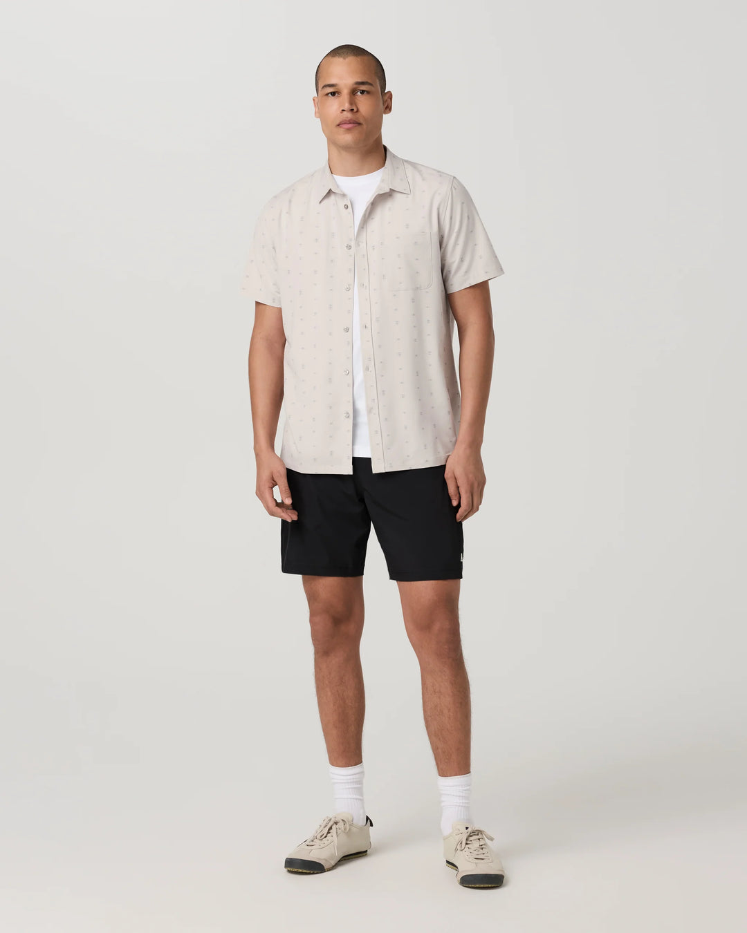 Vuori Men's Short Sleeve Bridge Button Down - Salt Stone - Sun Diego Boardshop