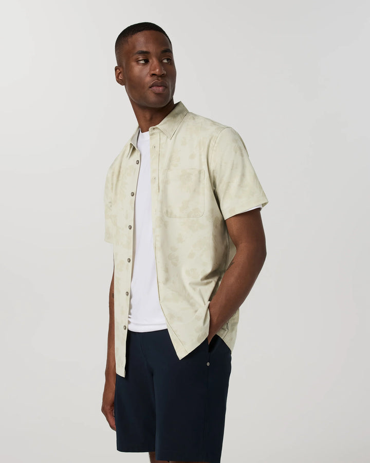 Vuori Men's Short Sleeve Bridge Button Down - Sandalwood Fleur