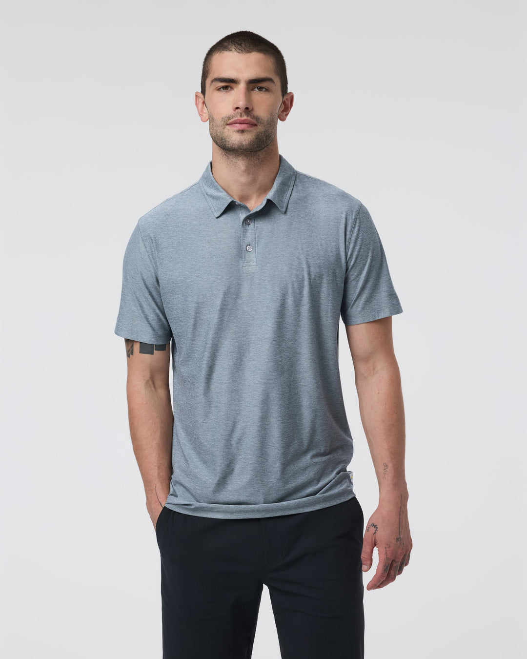 Vuori Men's Strato Tech Polo - Harbor Grey Heather - Sun Diego Boardshop