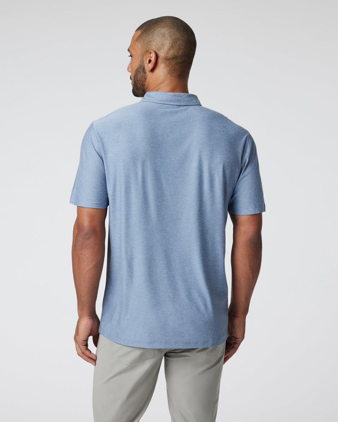 Vuori Men's Strato Tech Polo - Chambray Heather - Sun Diego Boardshop