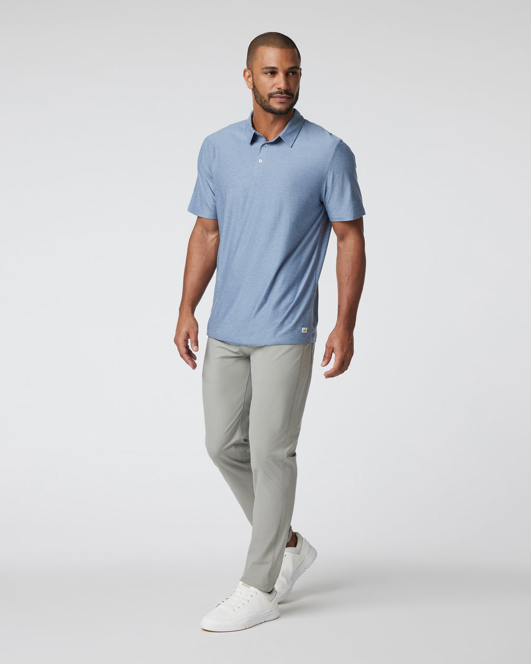Vuori Men's Strato Tech Polo - Chambray Heather - Sun Diego Boardshop
